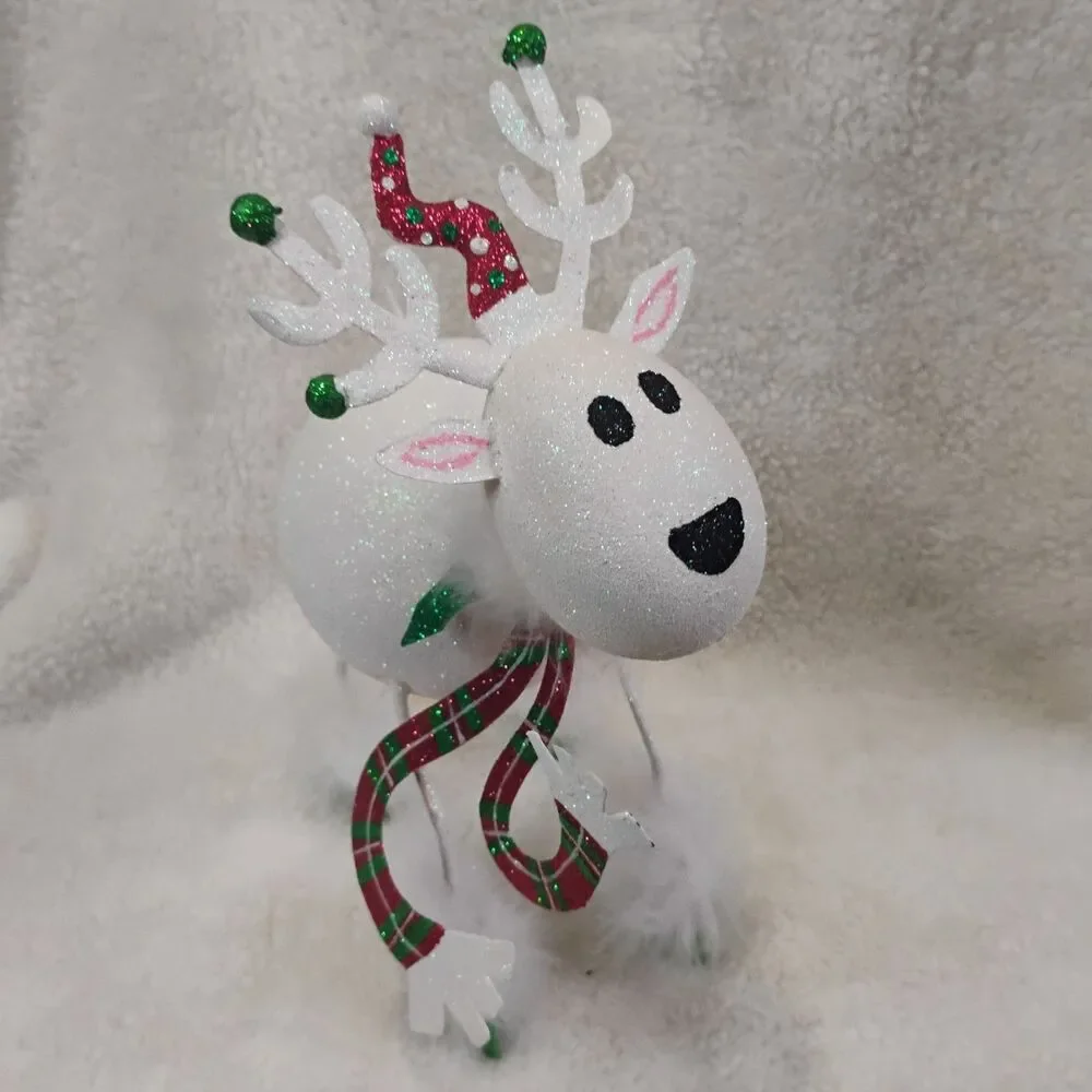 Pier 1 Glittered Metal Reindeer 11